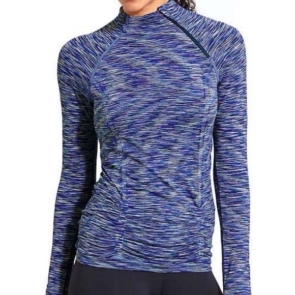 Athleta Navy and Gray Textured Hoodie - Picture 1 of 4